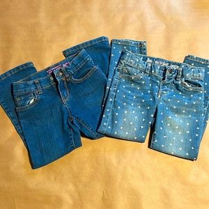 Girls Jean bundle 5t one skinny one bootcut no stains no tears
